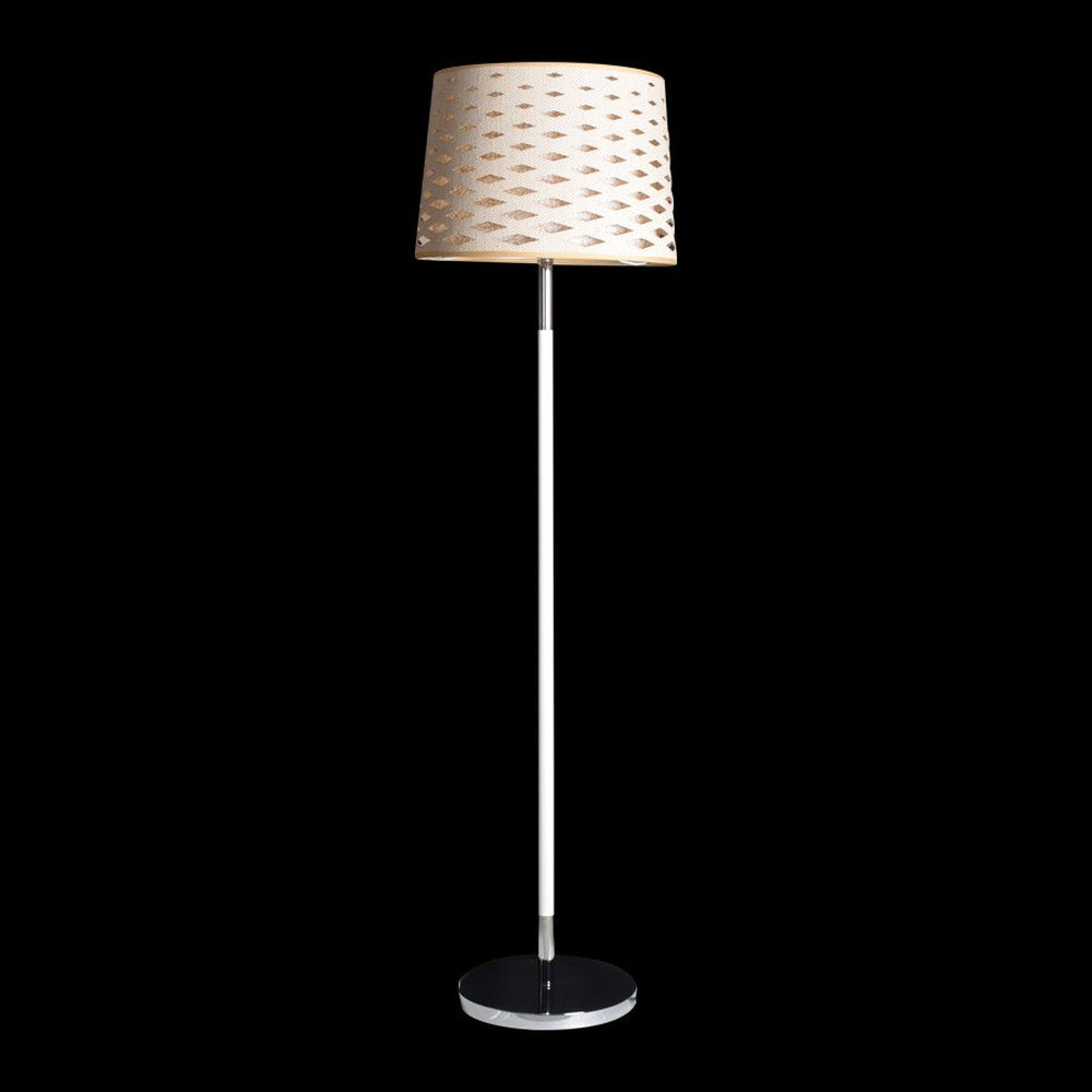White Floor Lamp with Diamond Cut Shade-Starry Night