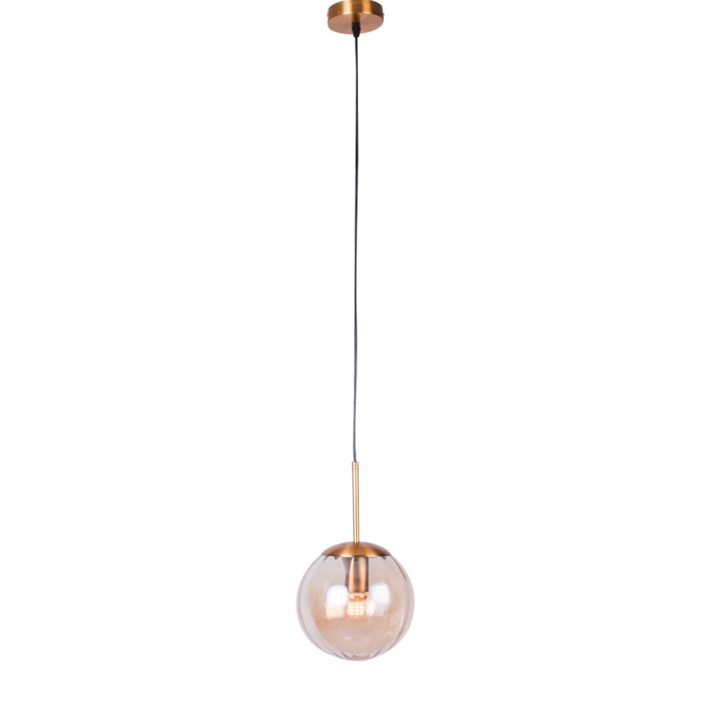 Round Amber Pendant Light