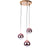Rose Gold and White 3 Hangings Pendant Light