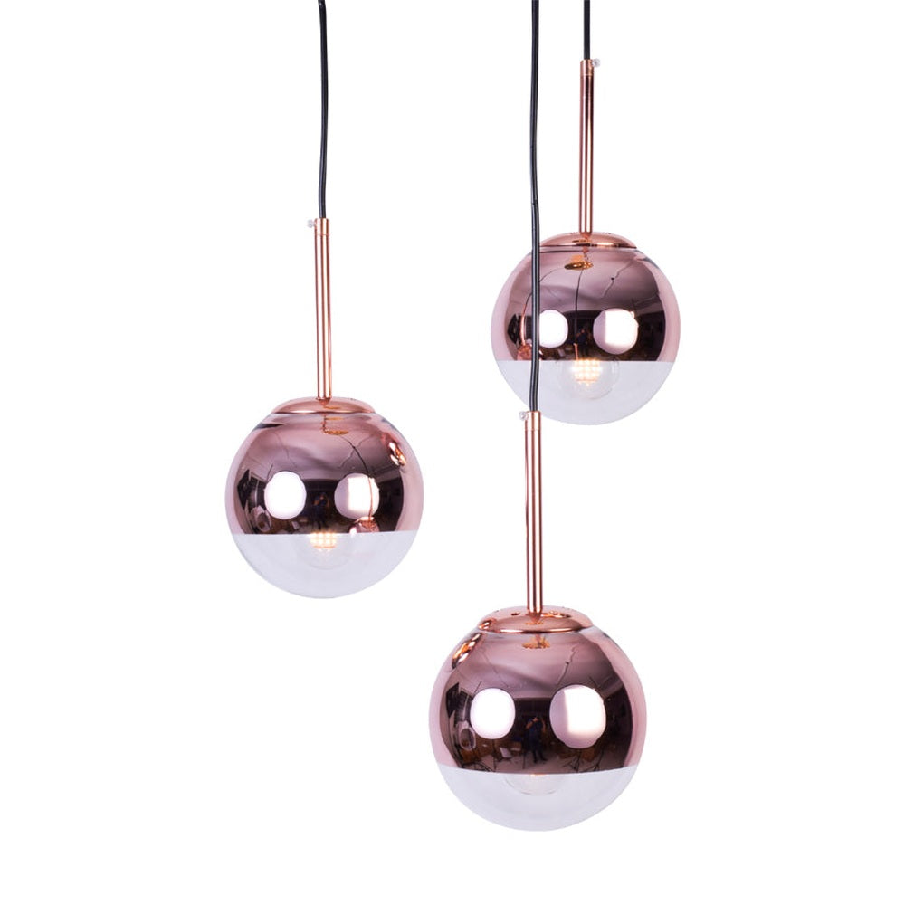 Rose Gold and White 3 Hangings Pendant Light