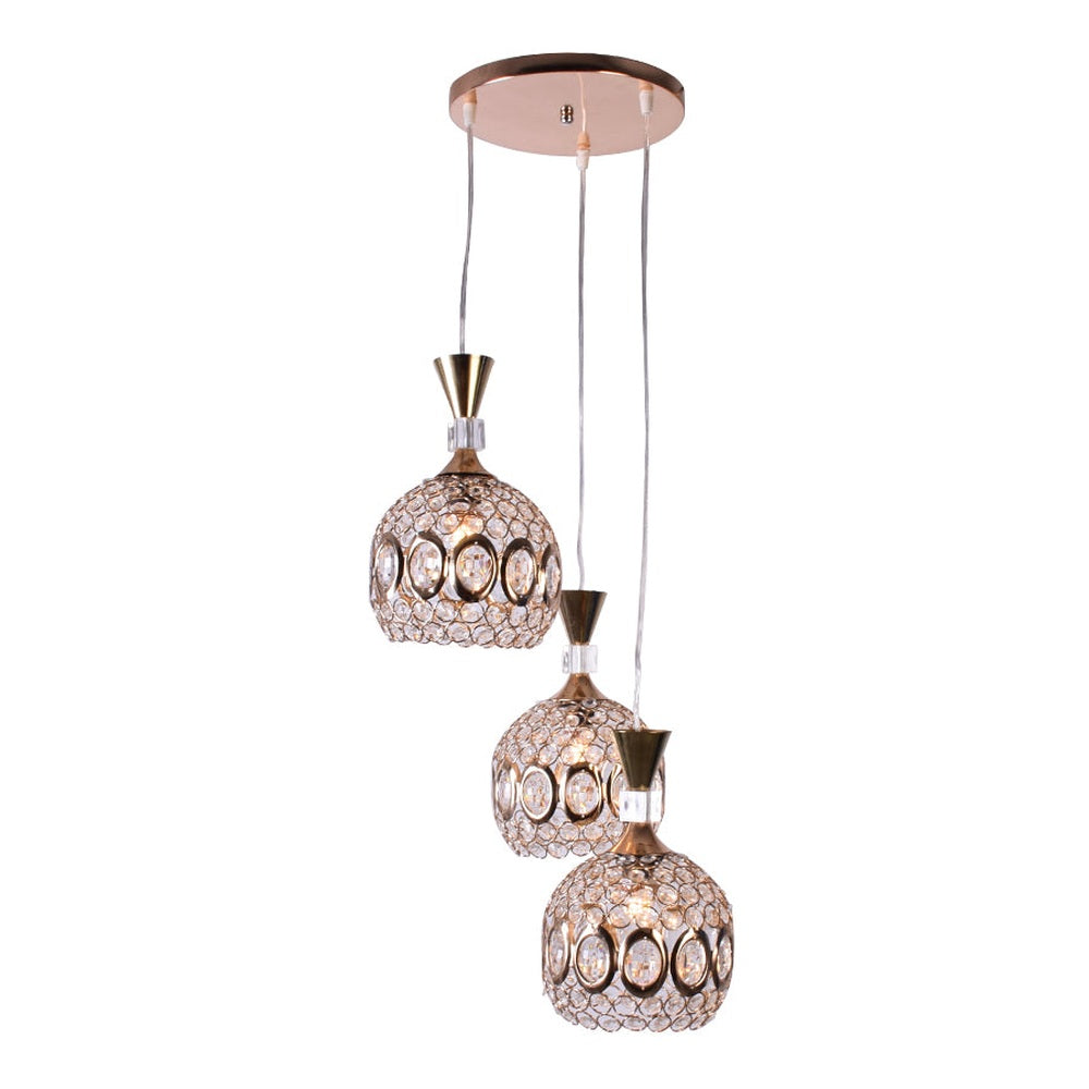 Superior Crystals Gold Pendant Light