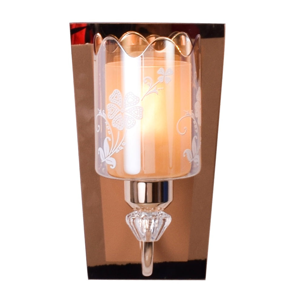 Flower Pattern Rose Gold Wall Light