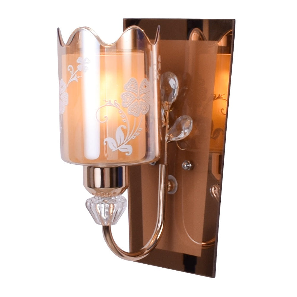 Flower Pattern Rose Gold Wall Light