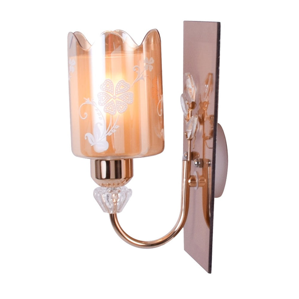 Flower Pattern Rose Gold Wall Light