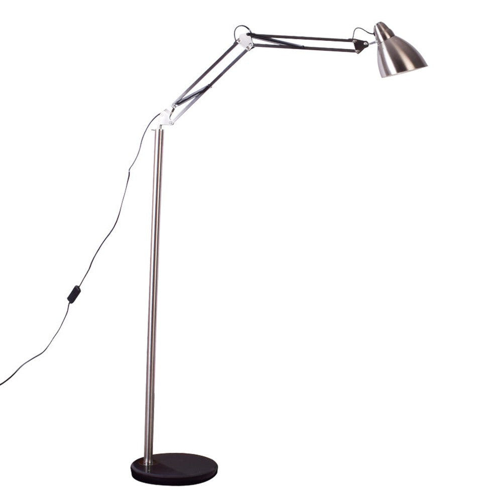 Superior Adjustable Floor Lamp, Silver