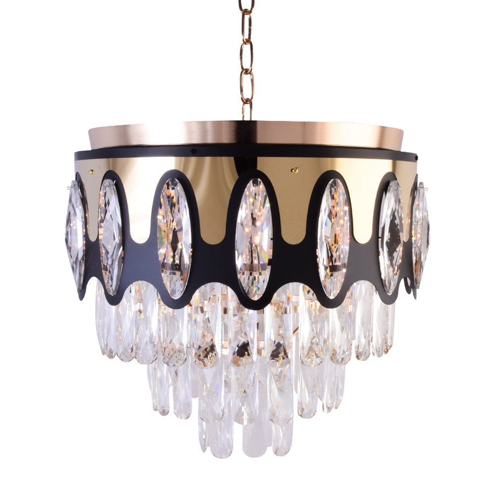 Gold &amp; Black Crystal Chandelier