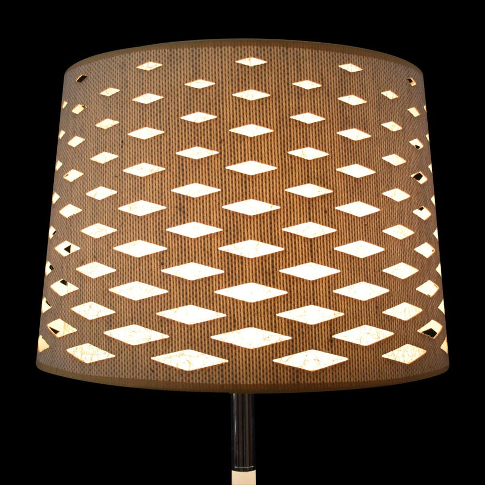 White Floor Lamp with Diamond Cut Shade-Starry Night