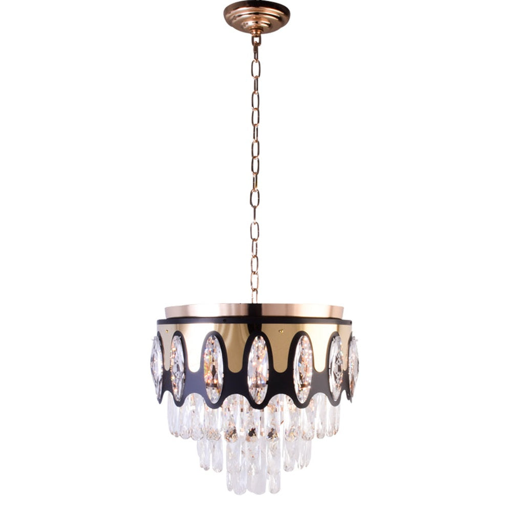 Gold &amp; Black Crystal Chandelier