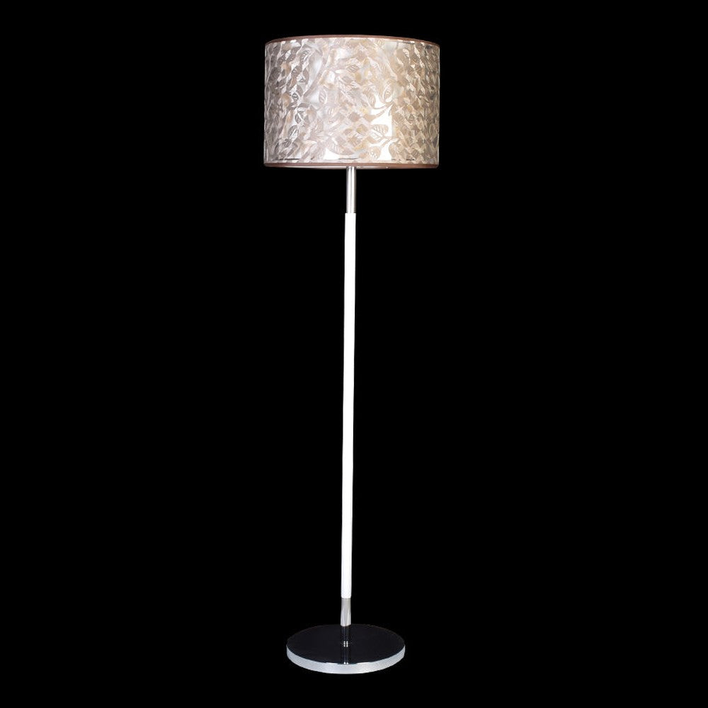 White Floor Lamp with Tree Pattern Shade-Starry Night
