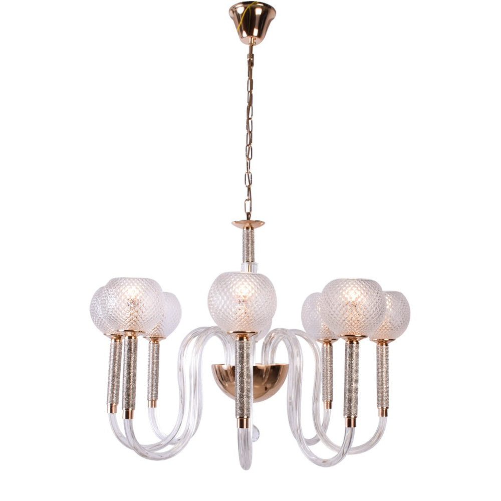 Crystal Globe Chandelier - 8 Light