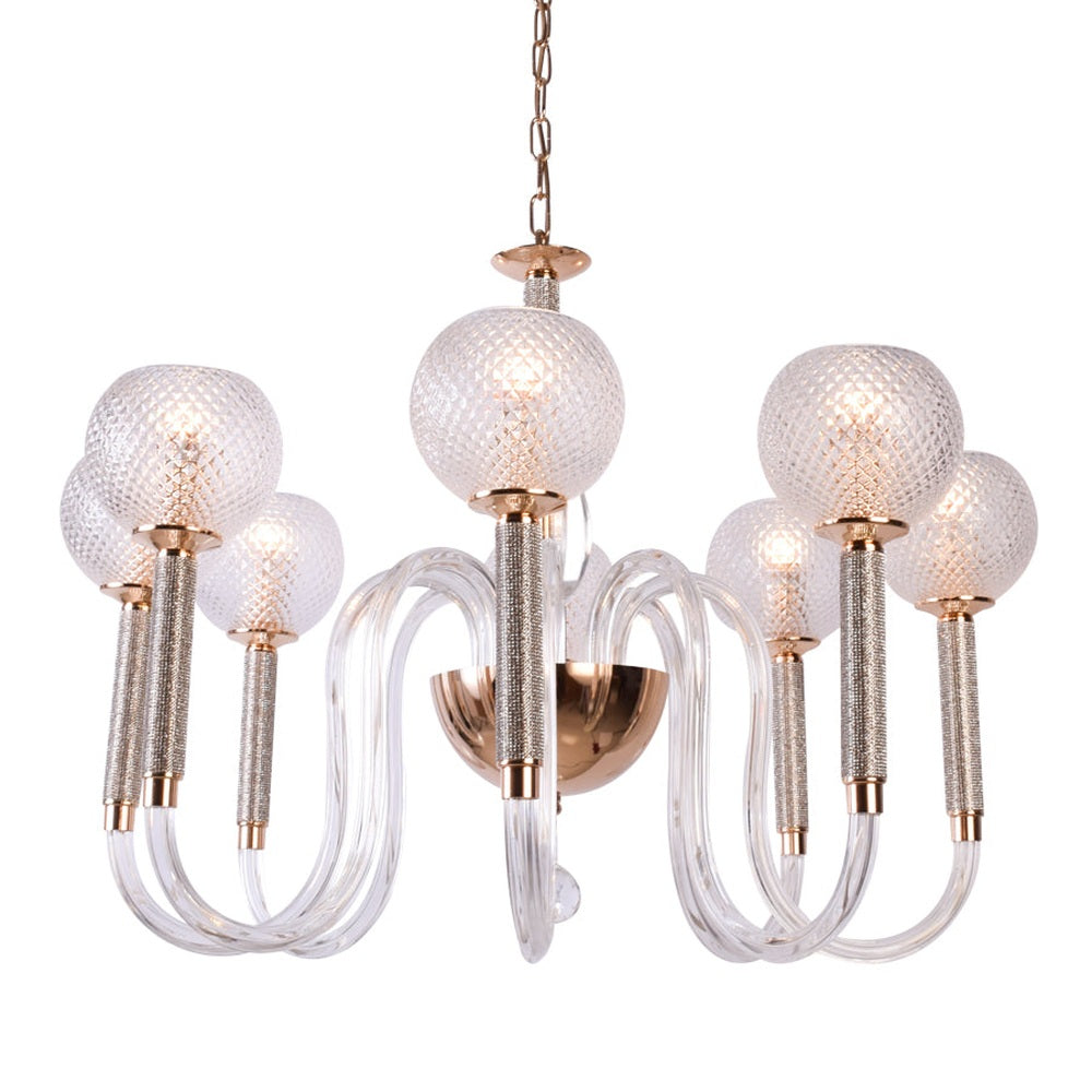 Crystal Globe Chandelier - 8 Light