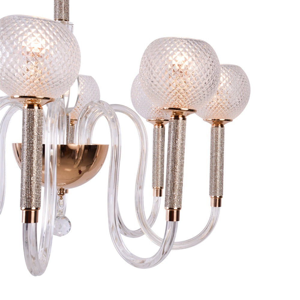 Crystal Globe Chandelier - 8 Light