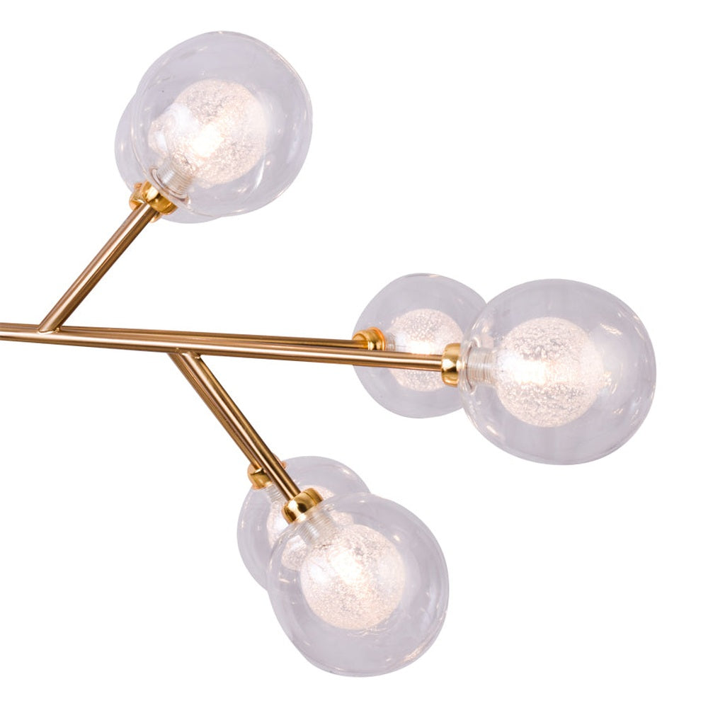 Illuminated Gold Burst Chandelier - 9 Light