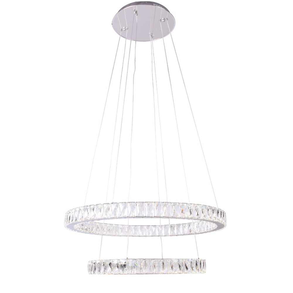 House of Rings LED 2 Ring Chandelier, Small Ceiling Plate