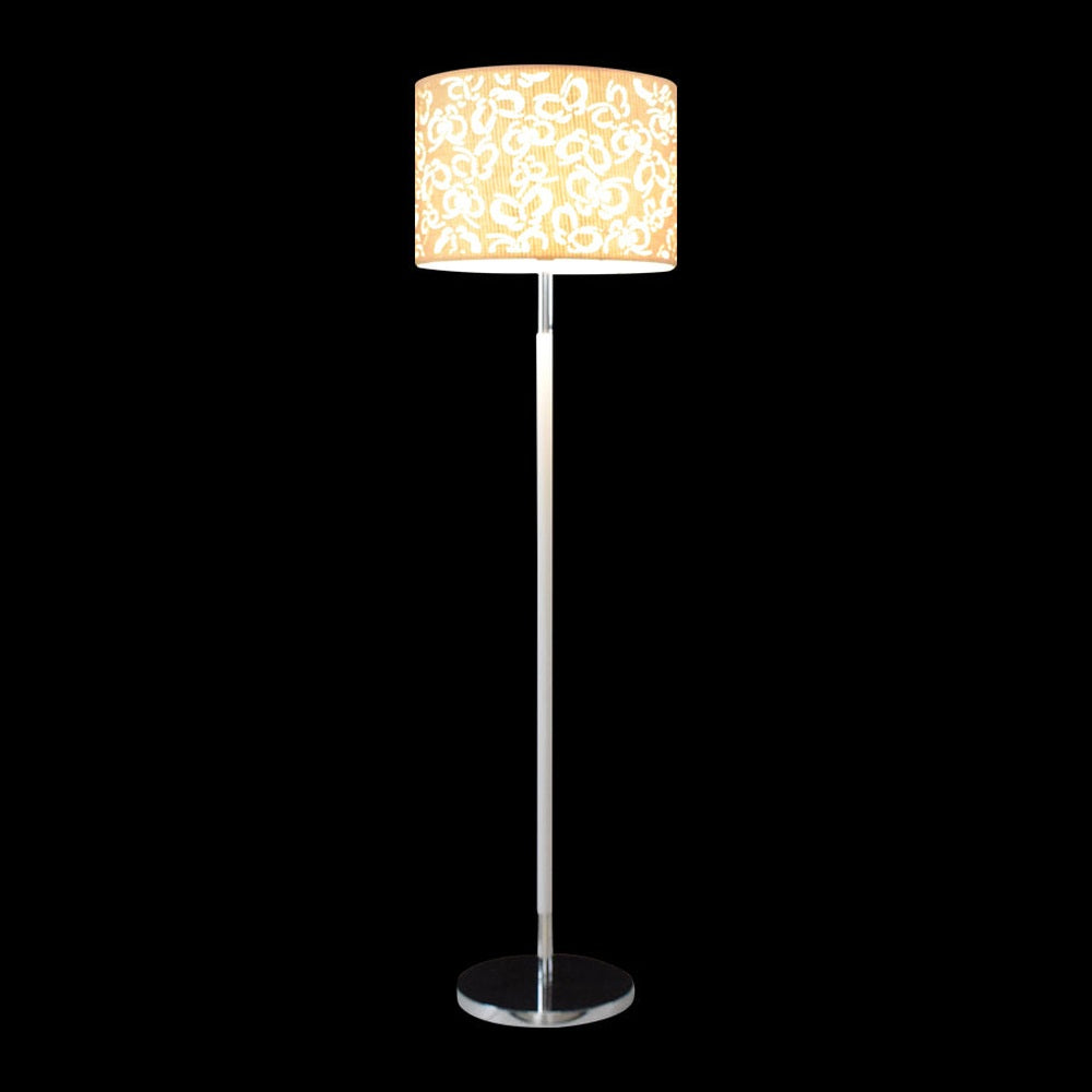 White Floor Lamp with Butterfly Design Shade-Starry Night