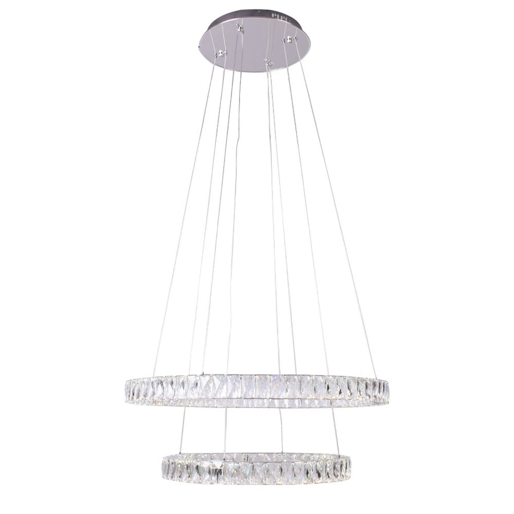 House of Rings LED 2 Ring Chandelier, Small Ceiling Plate
