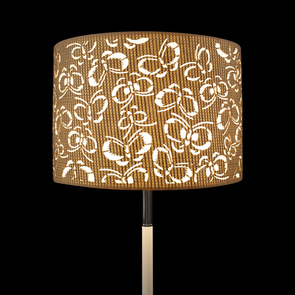 White Floor Lamp with Butterfly Design Shade-Starry Night