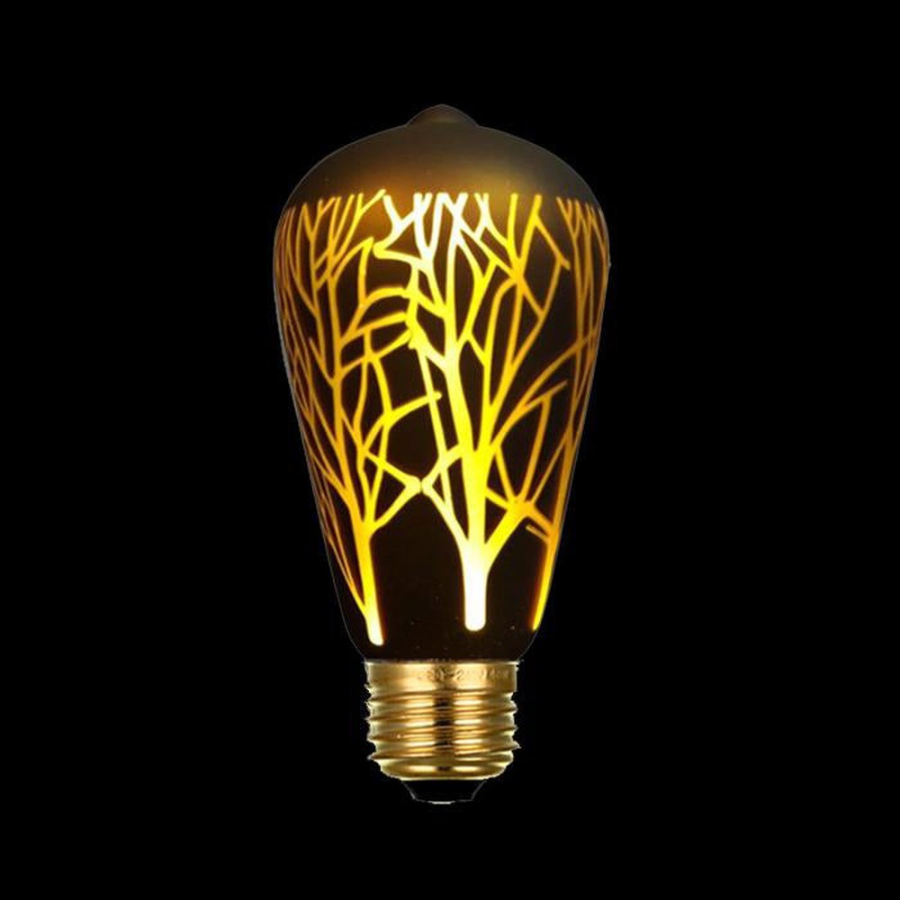 Black Decorative LED Bulb (Laser Design, Edison),Warm White-Starry Night