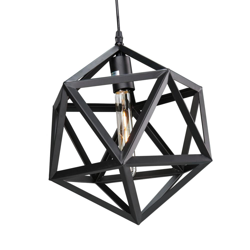 Geometric Pendant Light 1 E27 Light, Black-Starry Night