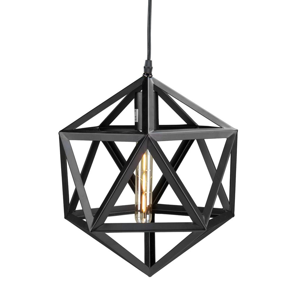 Geometric Pendant Light 1 E27 Light, Black-Starry Night