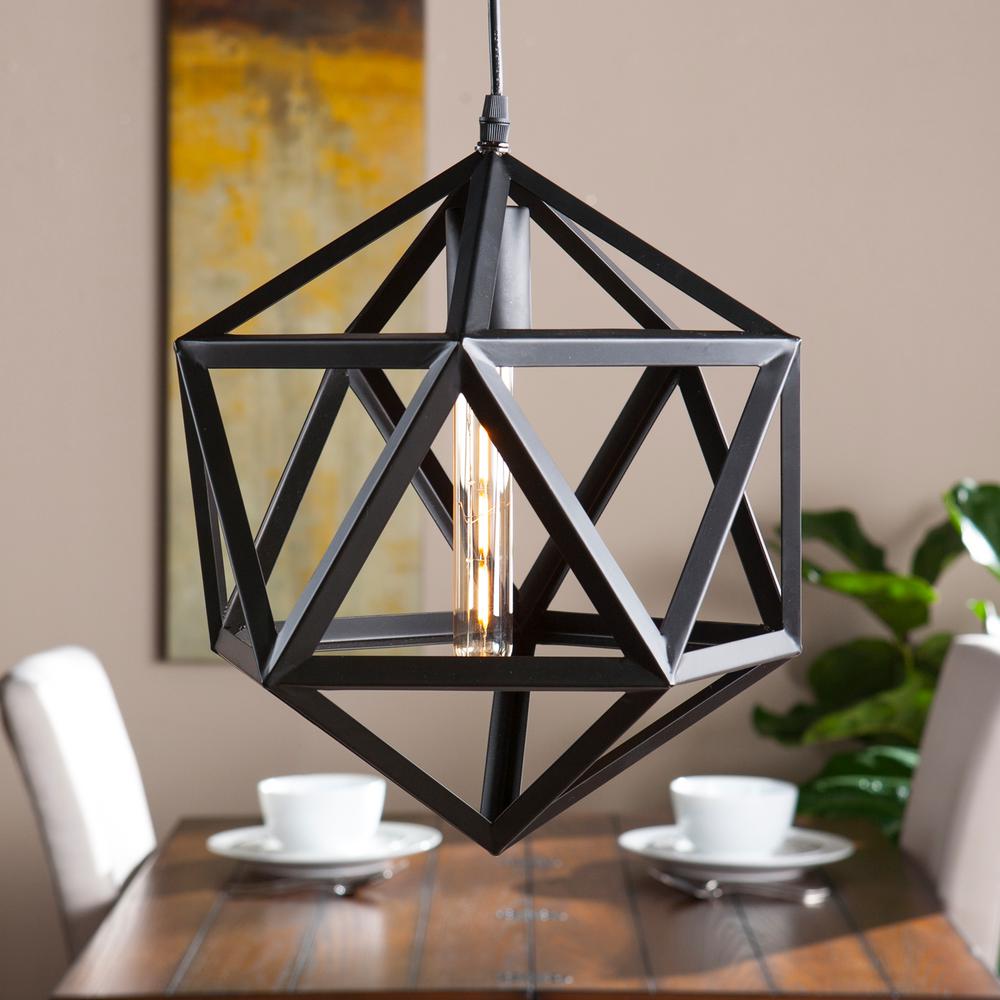 Geometric Pendant Light 1 E27 Light, Black-Starry Night