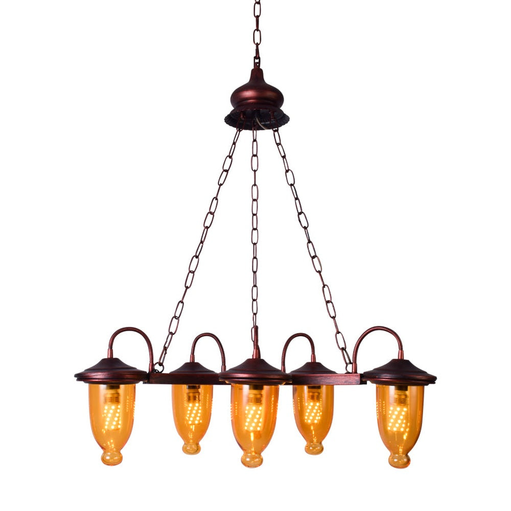 Simply Retro Yellow Shades Chandelier