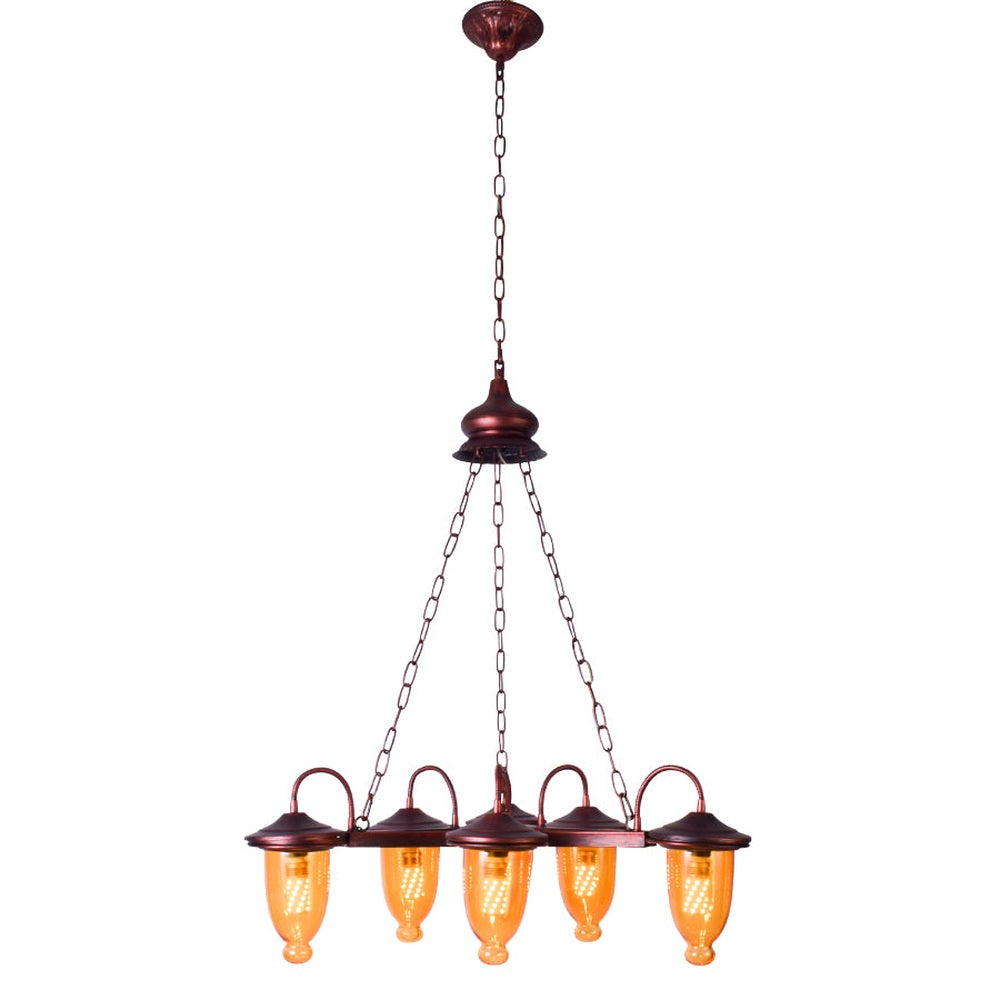 Simply Retro Yellow Shades Chandelier