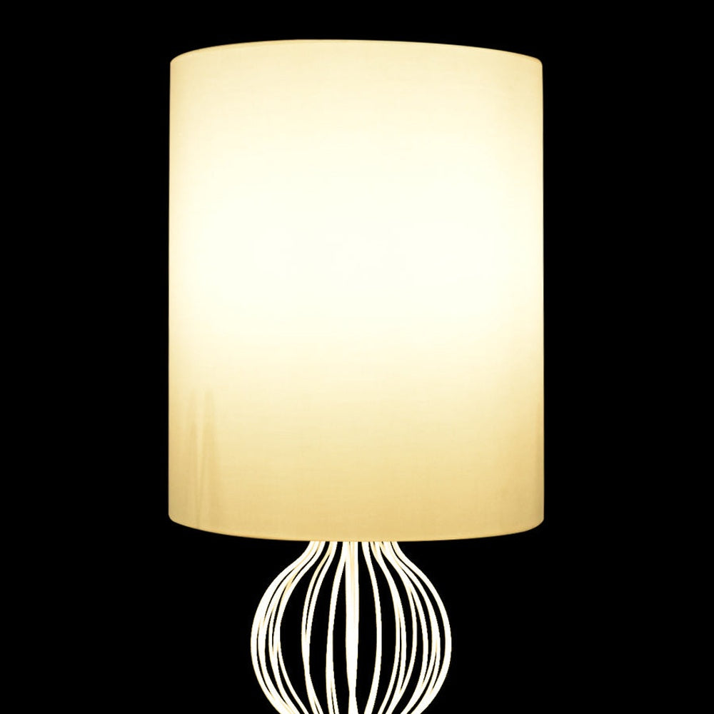 White Metal Floor Lamp with Large Shade-Starry Night