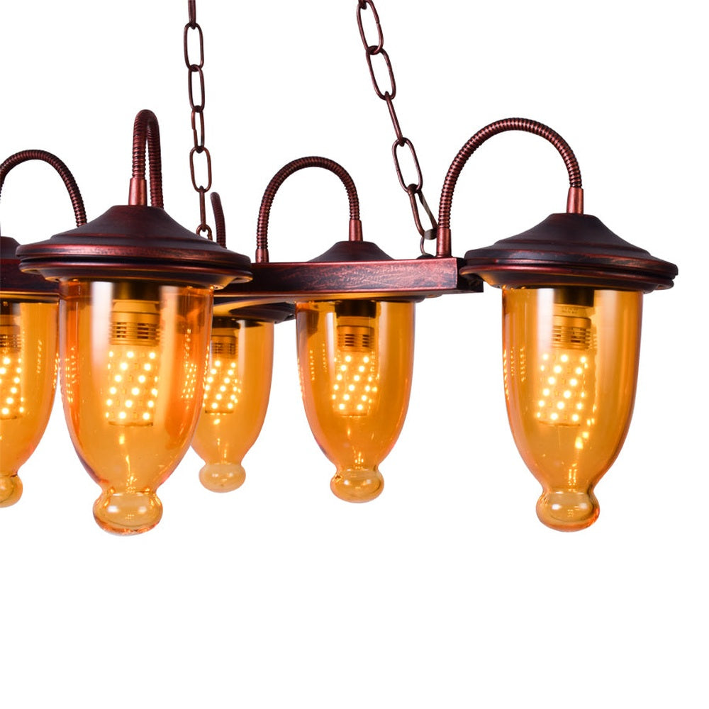 Simply Retro Yellow Shades Chandelier