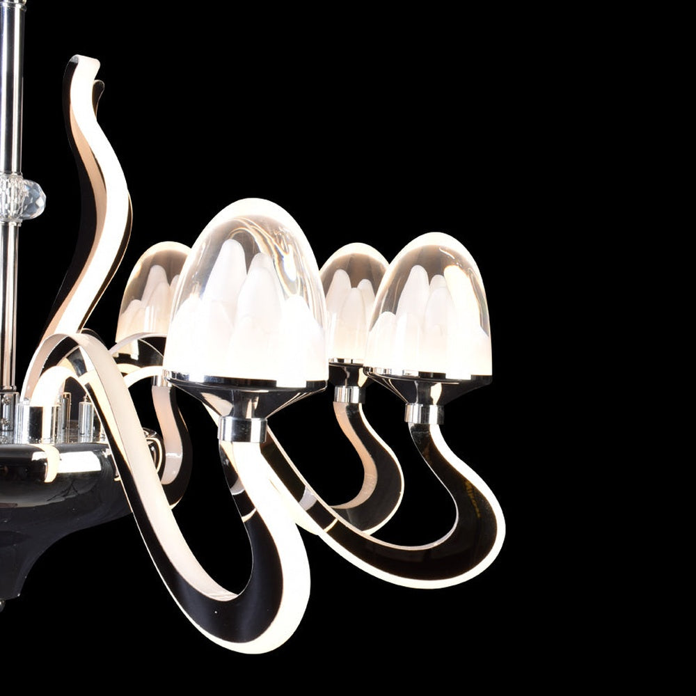 Silver LED Chandelier with Crystal Shades-Starry Night