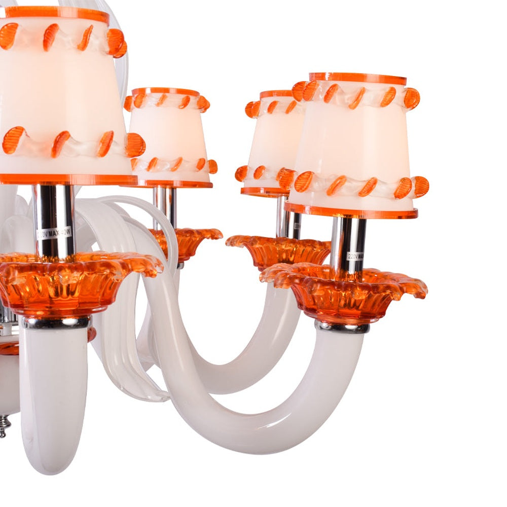 Octopus Orange &amp; White Chandelier