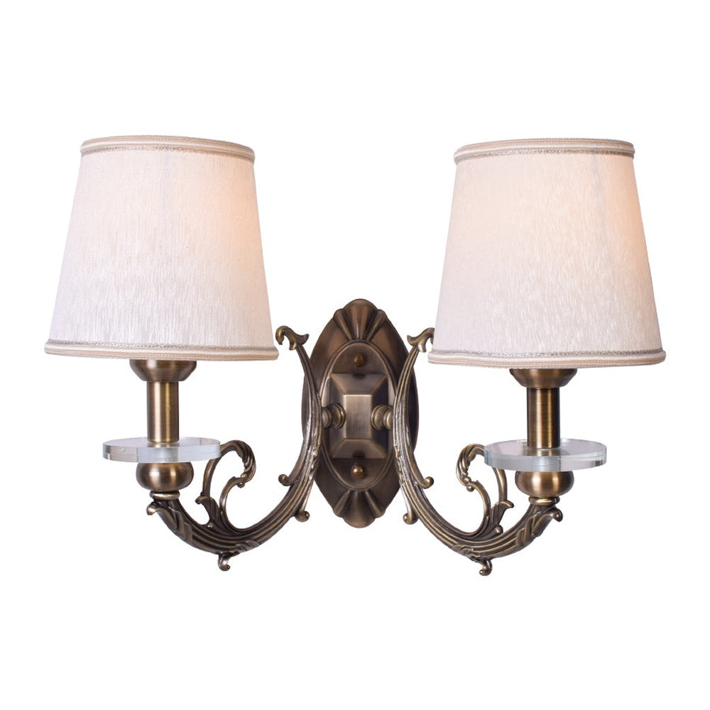 Aged Bronze Two Shade Wall Light