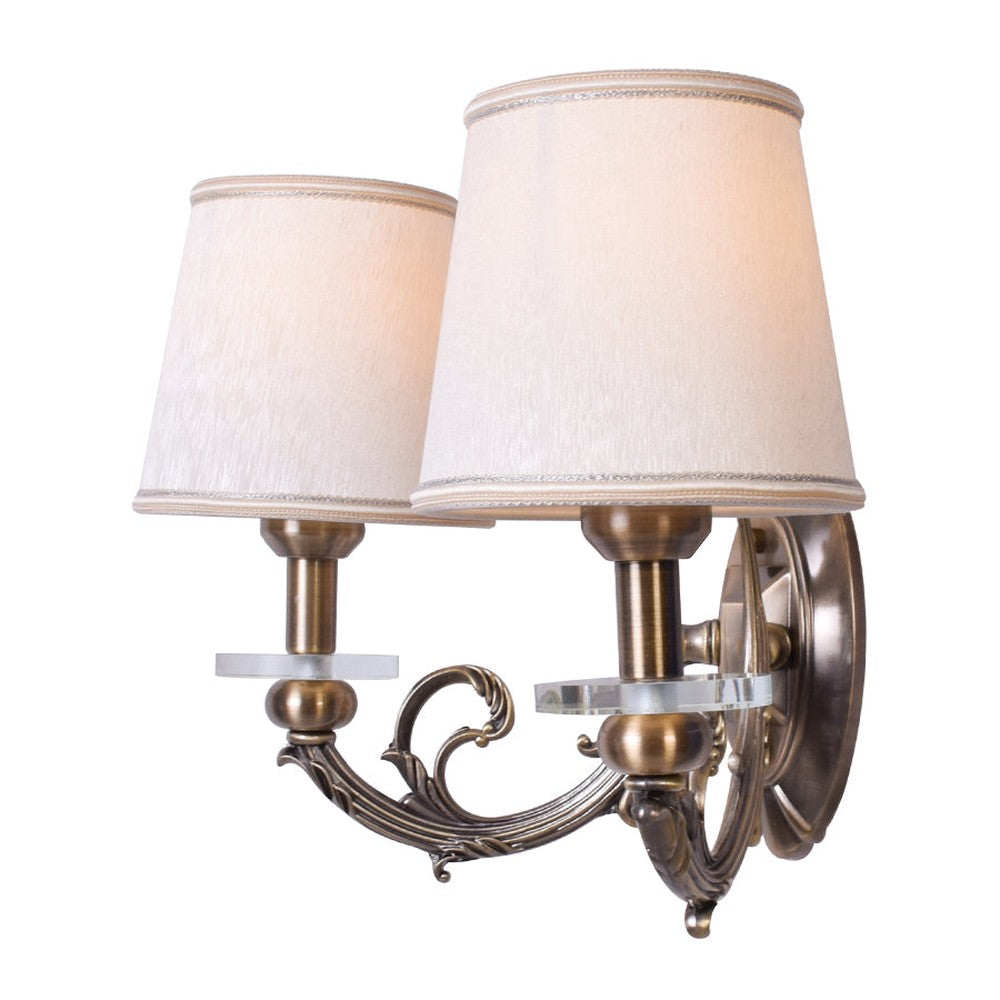 Aged Bronze Two Shade Wall Light