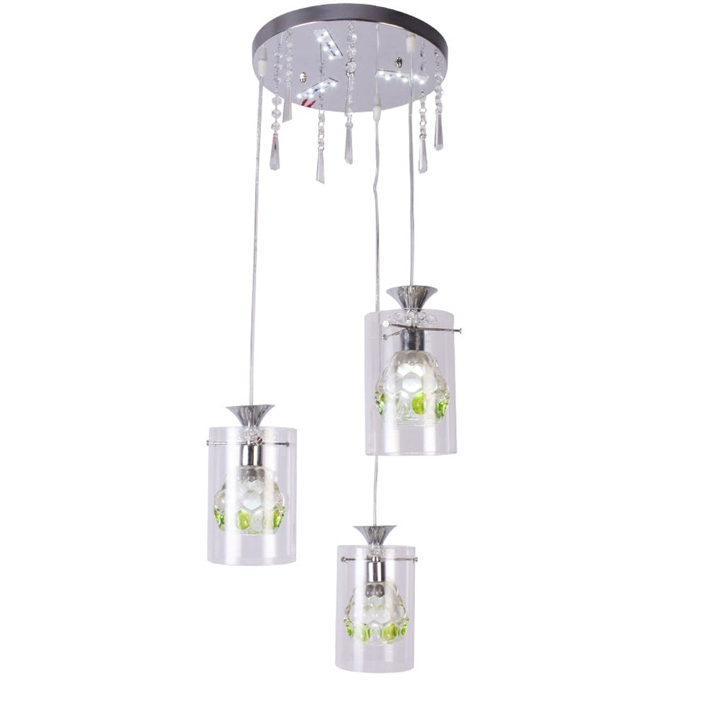 Floral Green Pendant 3 Glass