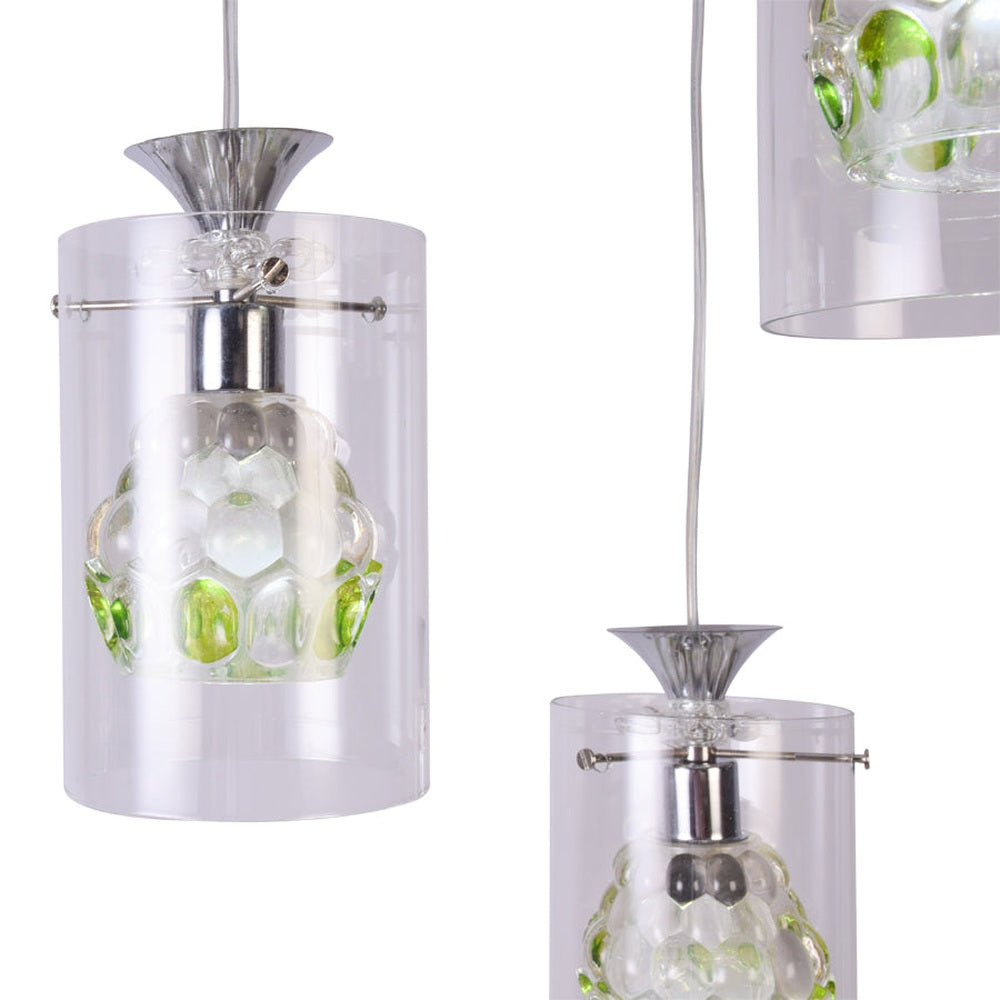 Floral Green Pendant 3 Glass