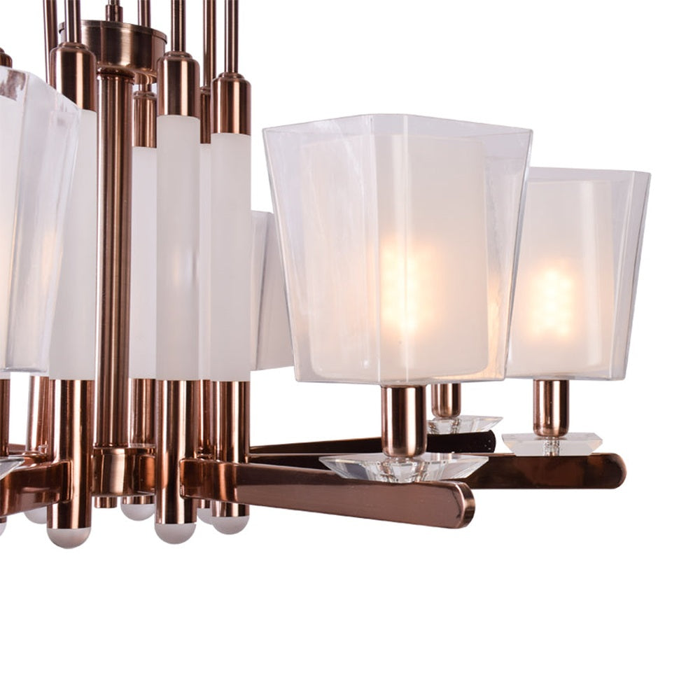 Barre Rose Gold Chandelier, 8 Lights