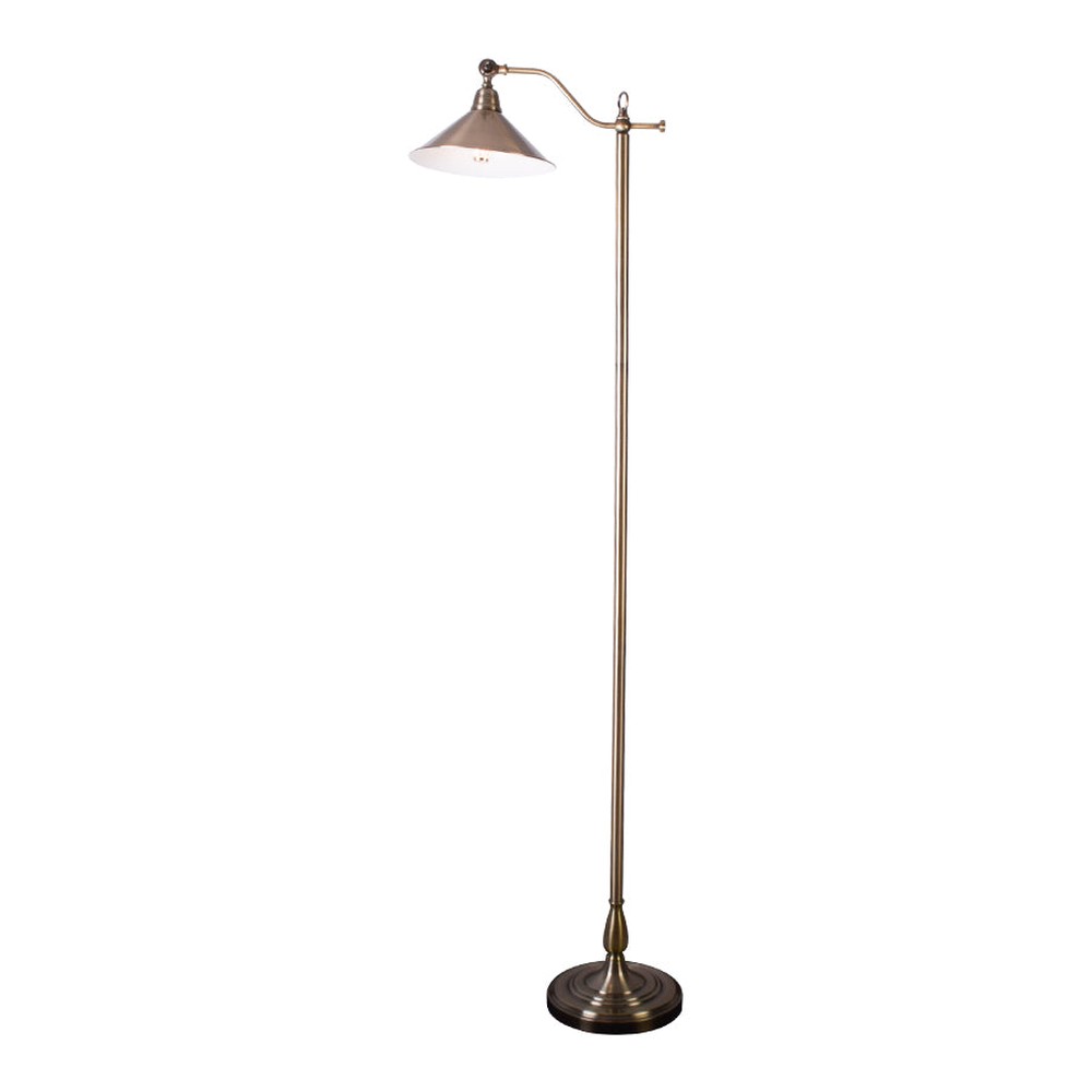 Mid-Century Bronze Reading Floor Lamp (Cone Shape Shade)