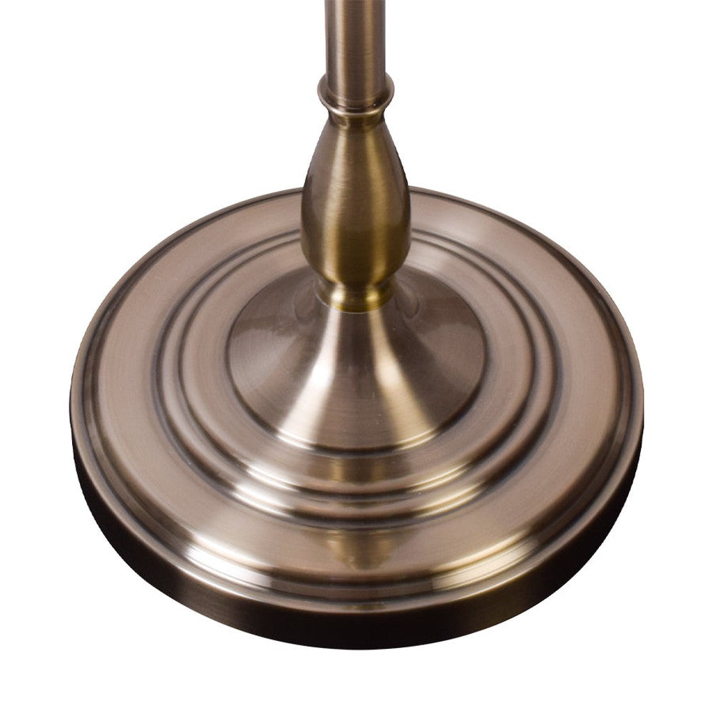 Mid-Century Bronze Reading Floor Lamp (Cone Shape Shade)