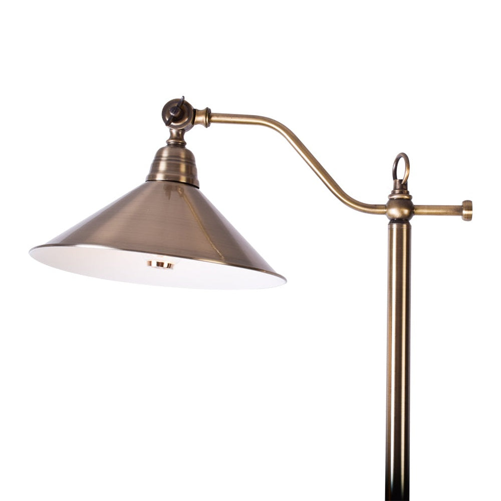 Mid-Century Bronze Reading Floor Lamp (Cone Shape Shade)
