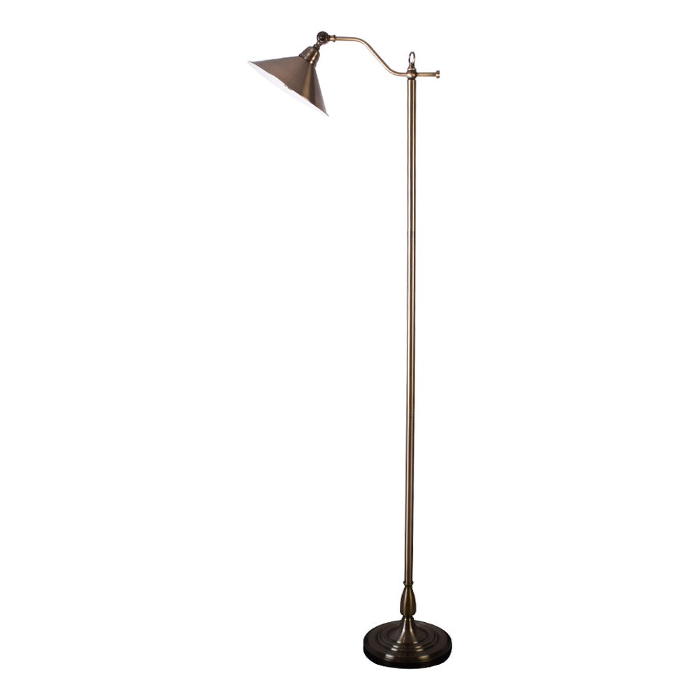 Mid-Century Bronze Reading Floor Lamp (Cone Shape Shade)