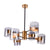 Black & Gold Chandelier with Tinted Glass