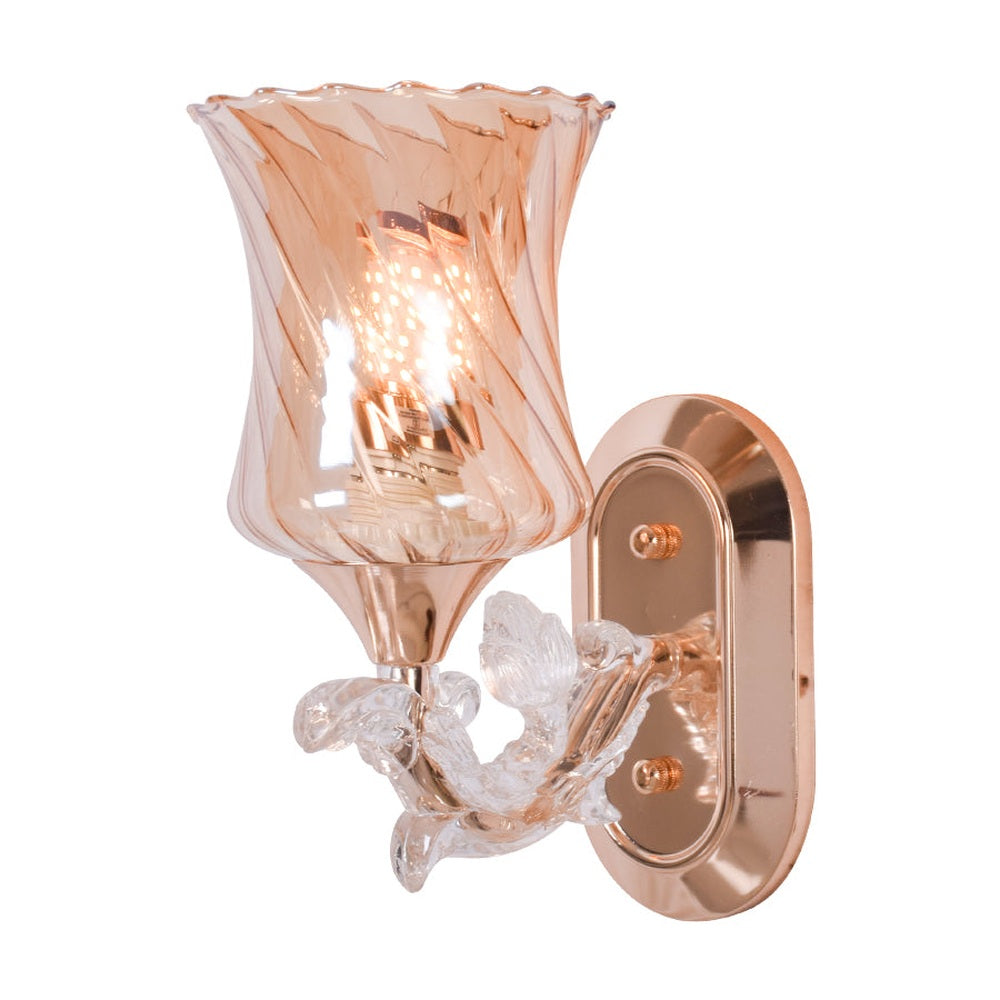 Flower Curve Pattern Glass Wall Light
