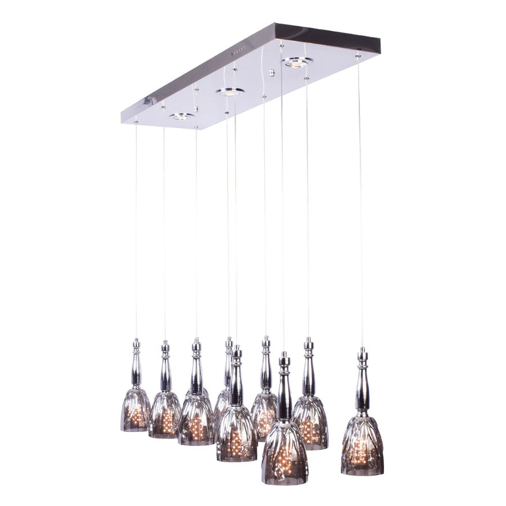 Rectangle 10 Light Grey Chandelier