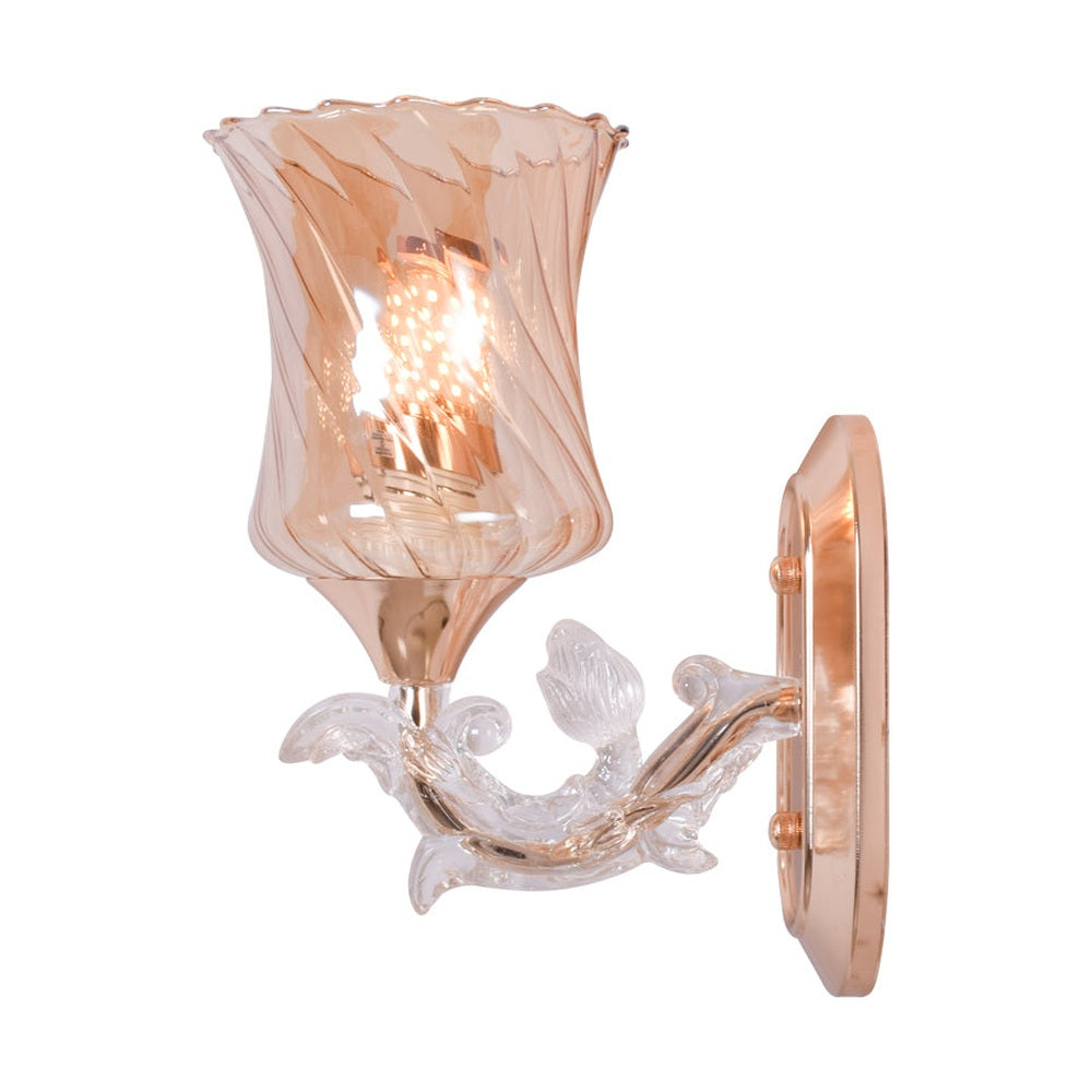 Flower Curve Pattern Glass Wall Light