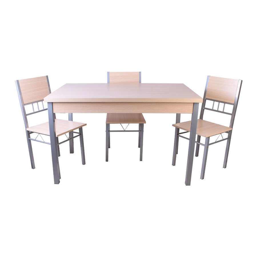 Ellen Dining Table with 4 Chairs, White