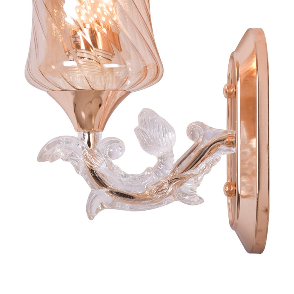 Flower Curve Pattern Glass Wall Light