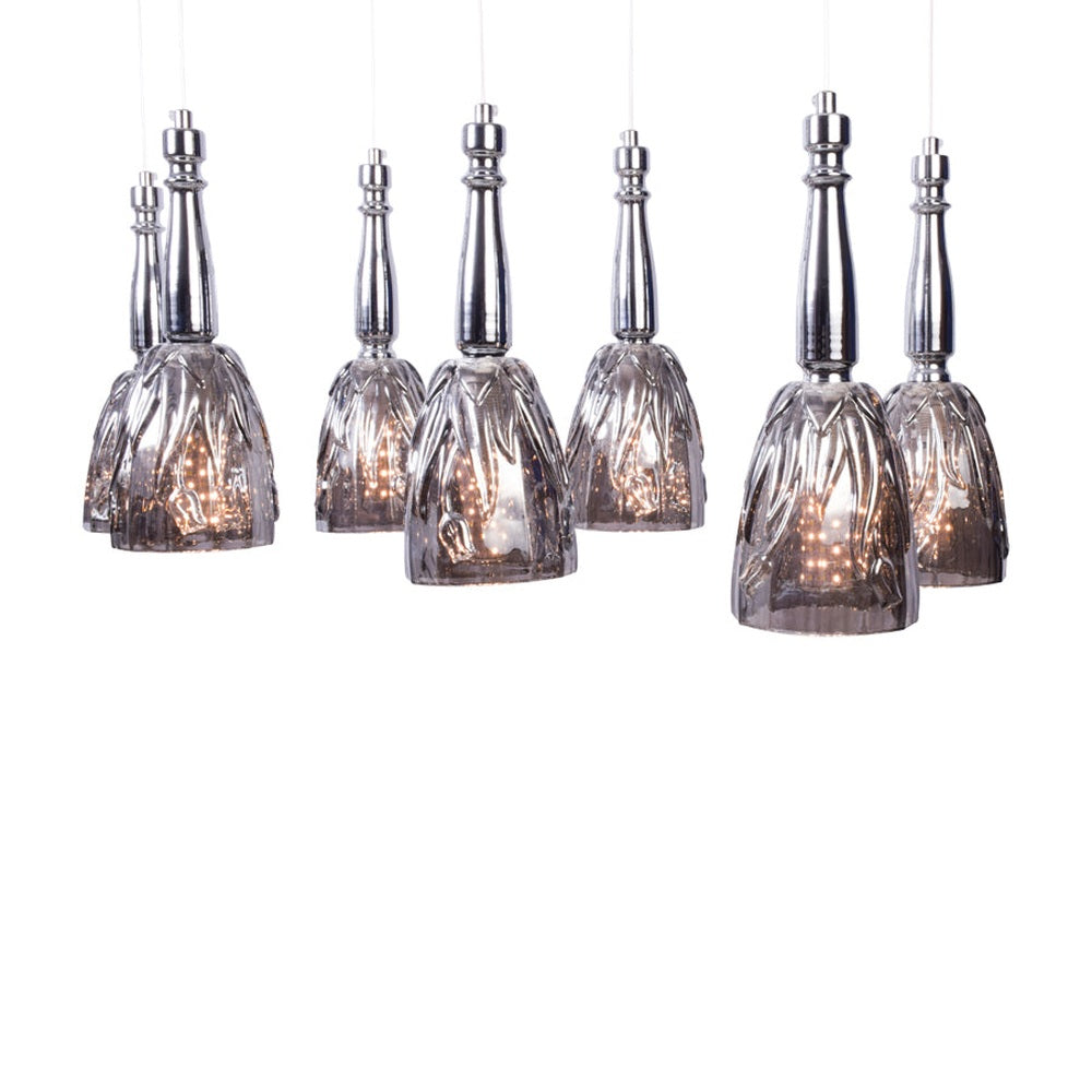 Rectangle 10 Light Grey Chandelier