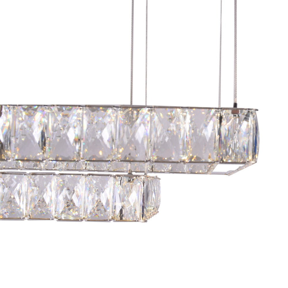 Rectangle Crystal House LED Chandelier