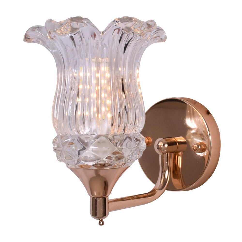 Adorned Flower Crystal Shade Wall Light