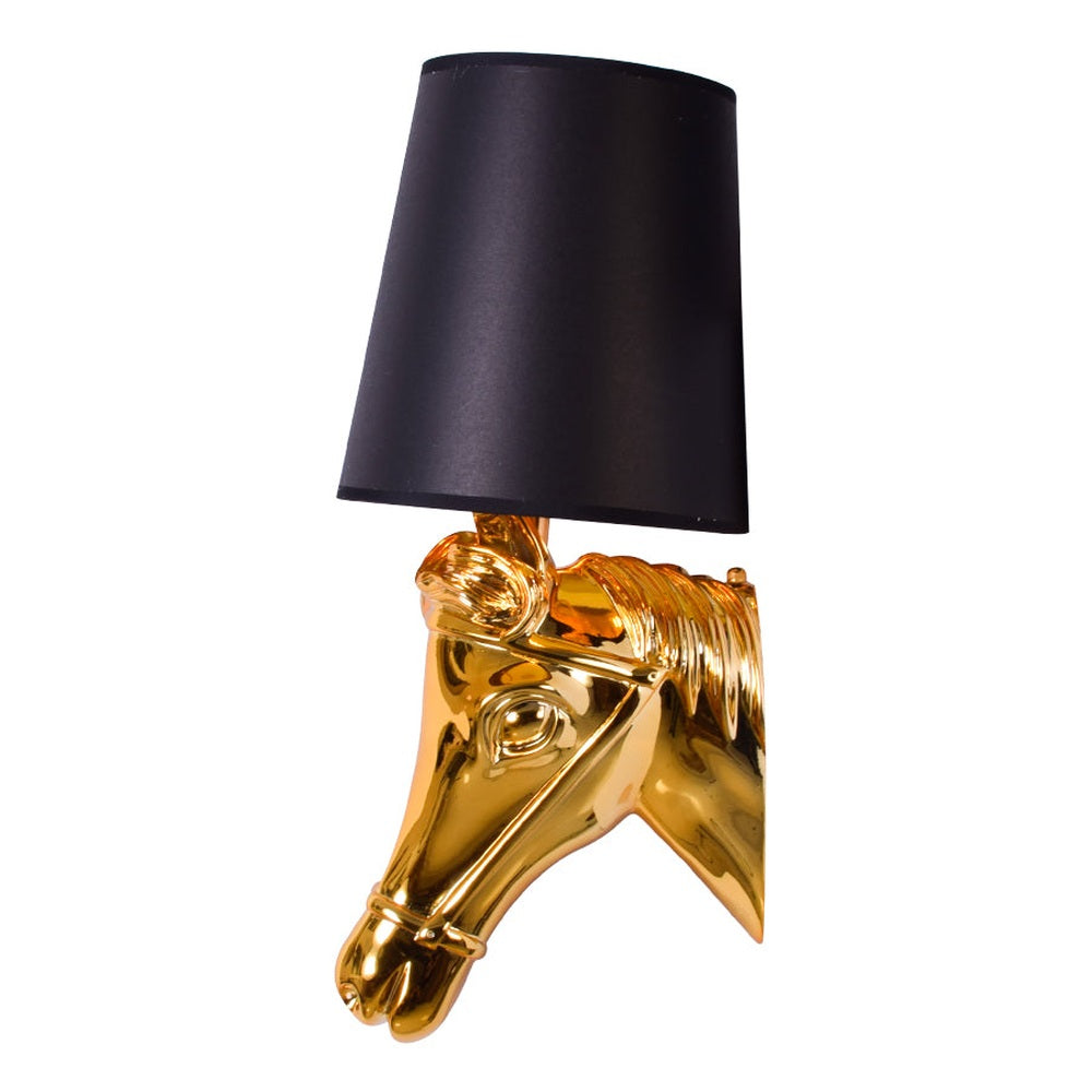 Horse Wall Light with Black Shade